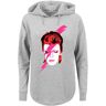 Kapuzenpullover F4NT4STIC "David Bowie Aladdin Sane Lightning Bolt" Gr. M, grau (grey) Damen Pullover Kapuzenpullover