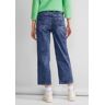 Gerade Jeans STREET ONE Gr. 31, Länge 28, blau (brillant blue random wash) Damen Jeans Gerade High Waist