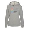 Hoodie LASCANA "Pride" Gr. 36/38, grau (grau, meliert) Damen Sweatshirts -jacken mit Pride-Frontdruck