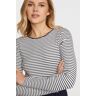 Langarmshirt RICH & ROYAL Gr. M, blau (midnight blue, weiß gestreift) Damen Shirts Jersey im schönen, gerippten Streifenmuster