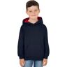 Sweatshirt TRIGEMA "TRIGEMA Kapuzenpullover mit Kängurutasche" Gr. 152, blau (navy) Kinder Sweatshirts