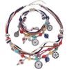 Schmuckset LASCANA Schmuck-Sets bunt (blau, rot, weiß, weiß) Armband Halskette Schmuckset Strandaccessoires Schmuck-Sets