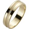 Trauring FIRETTI "Schmuck Geschenk Gold 585 Hochzeit Ehering "LIEBE"" Fingerringe Gr. 19, 0,015 ct SI = kleine Einschlüsse mit Brillant, Gelbgold 585, 5 mm, gelb (gelbgoldfarben) Trauringe