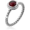 Fingerring NENALINA "Granat Geburtsstein Januar Trend Edel 925 Silber" Fingerringe Gr. 54 mm, mit Steinen, Silber 925 (Sterlingsilber), 2 mm, rot (dunkelrot, dunkelrot) Damen Fingerringe