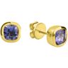 Paar Ohrstecker VIVANCE "585/- Gelbgold glanz Tansanit" Ohrringe Gr. ONE-SIZE, Gold, gelb (gelb, blau) Damen Ohrstecker