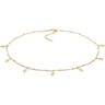 Collier ELLI "Choker Kugelkette Federn Boho Trend 925er Silber" Halsketten Gr. 36, Silber 925 (Sterlingsilber), Länge: 36 cm, goldfarben (gold) Damen Colliers