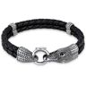 Armband KUZZOI "Herren Lederarmband Krokodil 925 Sterling Silber" Armbänder Gr. 23 cm, ohne Stein, Silber 925 (Sterlingsilber), silberfarben (silber, schwarz) Herren Armbänder