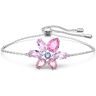 Armband SWAROVSKI "Gema, Verschiedene Schliffe, Blume, 5658396" Armbänder Gr. M, Metall, silberfarben (metallfarben, kristallweiß, kristallweiß) Damen Armbänder Silber