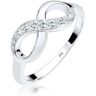 Verlobungsring ELLI DIAMONDS "Infinity Diamant 0.125 ct. Geschenkidee 925 Silber" Fingerringe Gr. 58 mm, 0.025 ct P1 = bei 10-facher Vergrößerung erkennbare Einschlüsse, Silber 925 (Sterlingsilber), 2 mm, weiß (weiß, weiß) Damen Verlobungsringe