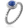 Fingerring NENALINA "Lapislazuli Geburtsstein September Edel 925 Silber" Fingerringe Gr. 56 mm, mit Steinen, Silber 925 (Sterlingsilber), 2 mm, blau (blau, blau) Damen Fingerringe