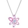 Kette mit Anhänger SWAROVSKI "Gema, Verschiedene Schliffe, Blume, 5658399, 5662493" Halsketten Gr. Metall, Länge: 43 cm Breite: 16,6 mm, rosa (metallfarben, rosa) Damen Ketten mit Anhänger