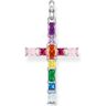 Ketten-Anhänger THOMAS SABO "Kreuz pinke oder bunte Steine, PE939-051-9, PE939-073-7" Schmuckanhänger Gr. Silber 925 (Sterlingsilber), 4,54 g, bunt (silberfarben, bunt, bunt) Damen Anhänger