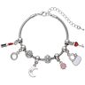 Schmuckset LADY Schmuck-Sets silberfarben Damen Charm-Armband Chunks Charm Armbänder