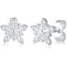 Paar Ohrstecker ELLI "Schneeflocke Winter Zirkonia 925er Sterling Silber" Ohrringe Gr. OneSize, mit Steinen, Silber 925 (Sterlingsilber), silberfarben (silber, weiß) Damen Ohrstecker