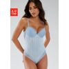 Body S.OLIVER Amelie Gr. 70, Cup C, blau (hellblau) Damen Bodies Body Dessous Dessous-Bodies