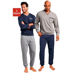 Pyjama LE JOGGER Gr. 60/62 (XXL), blau (marine, grau, meliert) Herren Homewear-Sets Pyjamas