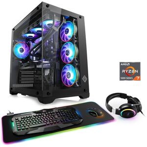 CSL Gaming-PC "Aqueon A56116 Advanced Edition" Computer Gr. Microsoft Windows 11 Home (64 Bit), 16 GB RAM 1000 GB SSD, schwarz Gaming PCs