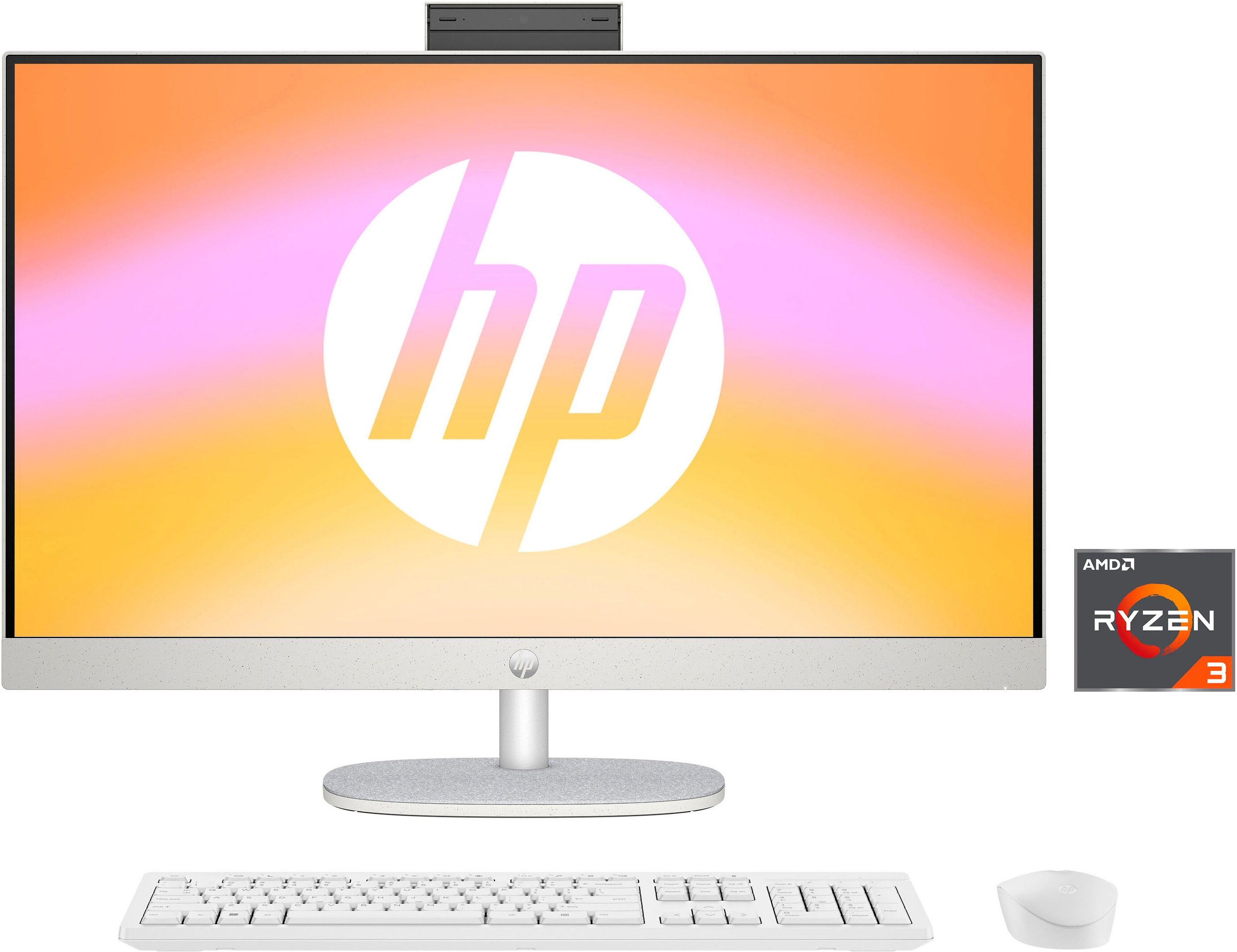 HP All-in-One PC "27-cr0207ng" Computer Gr. Windows 11, 8 GB RAM 512 GB SSD, weiß (shell white) All in One PC