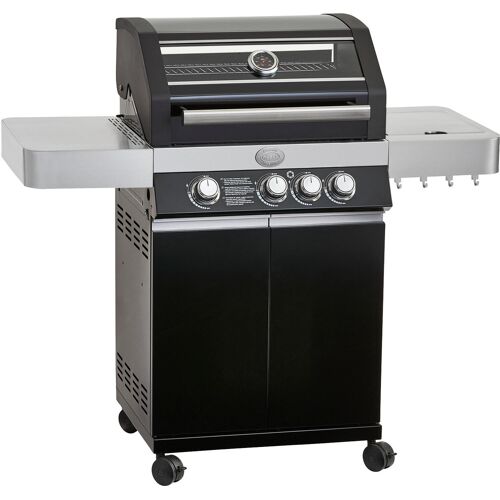 Rösle Gasgrill RÖSLE „BBQ-Station VIDERO, 25519“ Grills Gr. B/H/T: 127 cm x 117,5 cm x 57 cm, schwarz Gasgrills G3 Schwarz, 3 Haupt- und 1 Seitenbrenner, beleuchtete Drehknöpfe