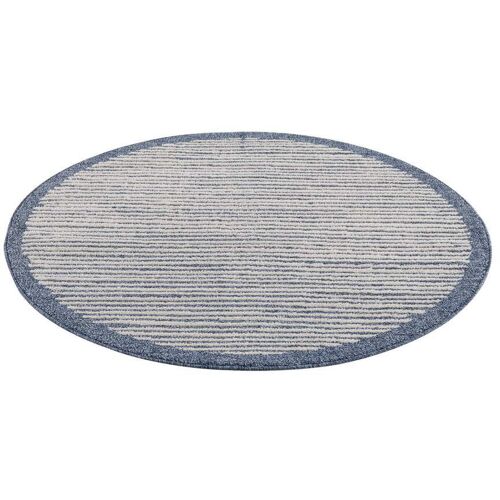 Carpet City Teppich CARPET CITY "Art 2231" Teppiche Gr. Ø 200 cm, 7 mm, 1 St., blau Wohnzimmerteppiche Kurzflor, Streifen-Muster, ideal für Flur & Diele