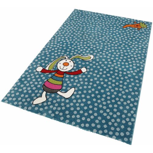 Kinderteppich SIGIKID "Rainbow Rabbit" Teppiche Gr. B/L: 120 cm x 170 cm, 13 mm, 1 St., blau Kinder Kinderzimmerteppiche