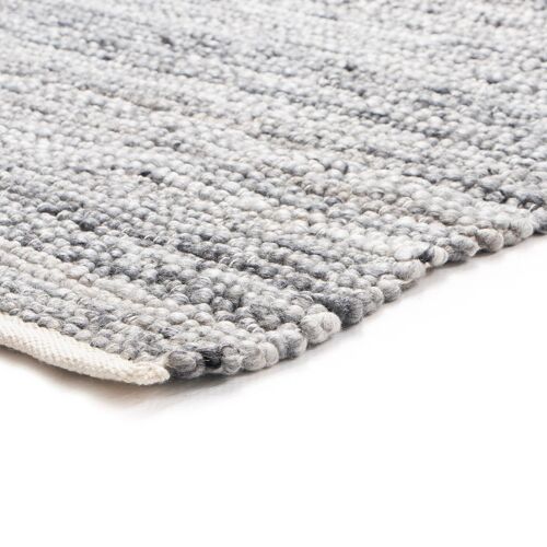 Morgenland Wollteppich MORGENLAND "Toska - weiß" Teppiche Gr. B/L: 80 cm x 300 cm, 13 mm, 1 St., grau Wohnzimmerteppiche