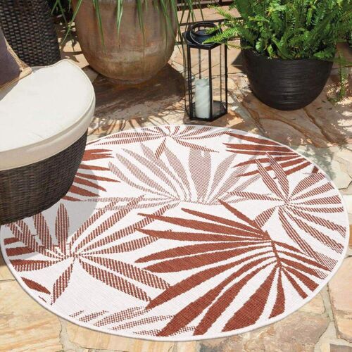 Outdoorteppich CARPET CITY "DUO RUG 5771" Teppiche Gr. Ø 160 cm, 5 mm, 1 St., rot Moderne Teppiche