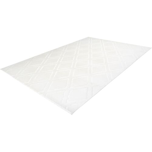 Calo-Deluxe Teppich CALO-DELUXE "Latemar 400" Teppiche Gr. B/L: 120 cm x 170 cm, 7 mm, 1 St., weiß Wohnzimmerteppiche Teppiche Hoch -Tief Struktur, Wohnzimmer