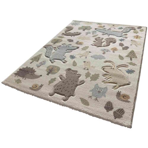 Kinderteppich SIGIKID "Forest" Teppiche Gr. B/L: 120 cm x 170 cm, 13 mm, 1 St., beige (beige, blau) Kinder Kinderzimmerteppiche