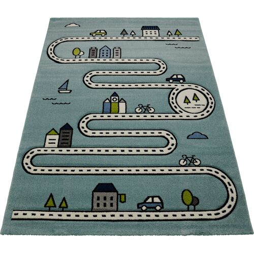 Kinderteppich MERINOS "Indigo Kids 22710" Teppiche Gr. B/L: 140 cm x 200 cm, 18 mm, 1 St., blau Kinder Kinderzimmerteppiche