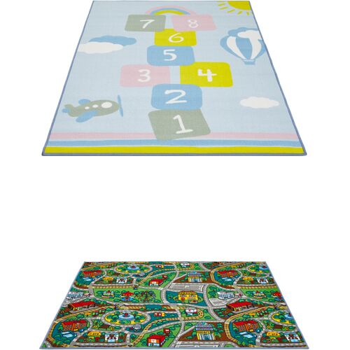 Kinderteppich ANDIAMO "Duo" Teppiche Gr. B/L: 133 cm x 190 cm, 10 mm, 1 St., bunt (multi) Kinder Kinderzimmerteppiche