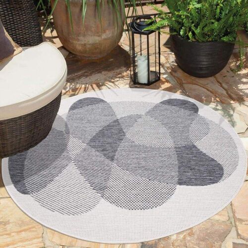 Outdoorteppich CARPET CITY "DUO RUG 5835" Teppiche Gr. Ø 160 cm, 5 mm, 1 St., grau Moderne Teppiche