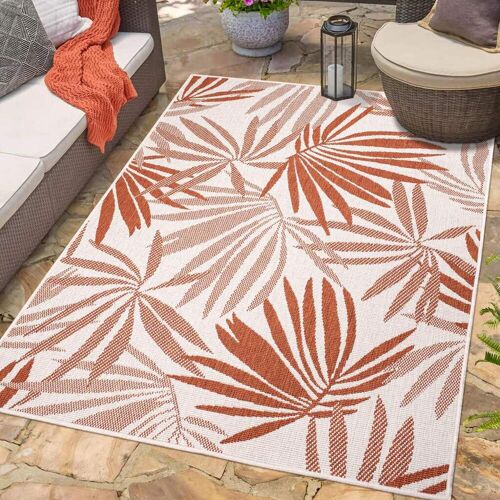 Outdoorteppich CARPET CITY "DUO RUG 5771" Teppiche Gr. B/L: 200 cm x 290 cm, 5 mm, 1 St., rot Moderne Teppiche