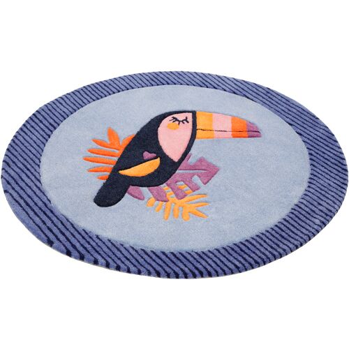 Kinderteppich ESPRIT "E-Toucan" Teppiche Gr. Ø 100 cm, 9 mm, 1 St., blau Kinder Kinderzimmerteppiche