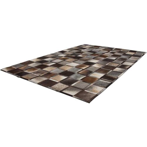 Lederteppich KAYOOM "Lavish 410" Teppiche Gr. B/L: 80 cm x 150 cm, 8 mm, 1 St., grau Esszimmerteppiche