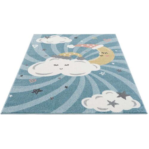 Kinderteppich CARPET CITY "Anime9380" Teppiche Gr. B/L: 140 cm x 200 cm, 11 mm, 1 St., blau Kinder Spielteppich Kinderzimmerteppiche