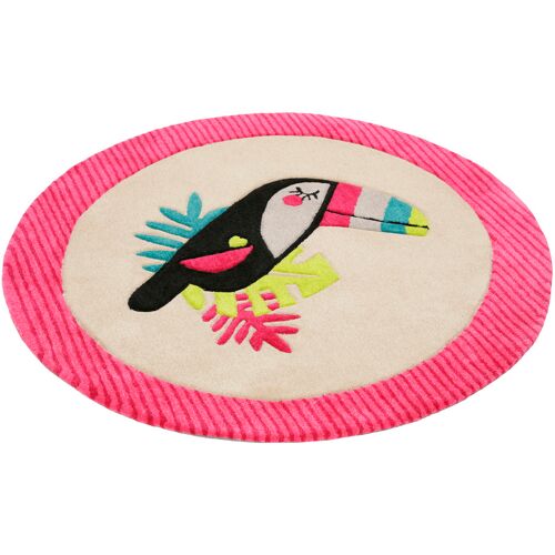 Kinderteppich ESPRIT "E-Toucan" Teppiche Gr. Ø 100 cm, 9 mm, 1 St., pink Kinder Kinderzimmerteppiche