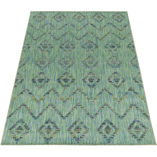 Ayyildiz Teppiche Teppich AYYILDIZ TEPPICHE Teppiche Gr. B/L: 160 cm x 230 cm, 8 mm, 1 St., grün Wohnzimmerteppiche Flachflor mit Hoch-Tief-Struktur, In-und Outdoor geeignet