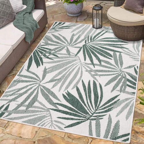 Outdoorteppich CARPET CITY "DUO RUG 5771" Teppiche Gr. B/L: 200 cm x 290 cm, 5 mm, 1 St., grün Moderne Teppiche