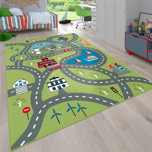 Kinderteppich PACO HOME "Bino 562" Teppiche Gr. B/L: 240 cm x 340 cm, 4 mm, 1 St., grün Kinder Kinderzimmerteppiche