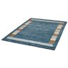 Wollteppich DEKOWE "Bradley" Teppiche Gr. B/L: 70 cm x 140 cm, 14 mm, 1 St., blau (jeans) Orientalische Muster