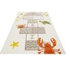 Kinderteppich ESPRIT "Playground ESP-21069" Teppiche Gr. B/L: 160 cm x 225 cm, 13 mm, 1 St., beige Kinder Kinderzimmerteppiche Kurzflor, Spieleteppich im maritimen Look, Krabbe und Seestern