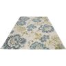 Teppich LUXOR LIVING "Lost Garden" Teppiche Gr. B/L: 123 cm x 180 cm, 5 mm, 1 St., blau (blau, beige) Esszimmerteppiche