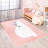 Kinderteppich CARPET CITY "ANIME921" Teppiche Gr. B/L: 190 cm x 280 cm, 11 mm, 1 St., rosa Kinder Kinderzimmerteppiche Kinderzimmer Teppich Modern mit Mond, Blumen, Wolken, Creme, Multi