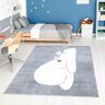 Kinderteppich CARPET CITY "ANIME921" Teppiche Gr. B/L: 190 cm x 280 cm, 11 mm, 1 St., grau Kinder Kinderzimmerteppiche Kinderzimmer Teppich Modern mit Mond, Blumen, Wolken, Creme, Multi