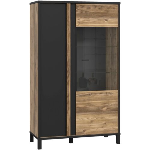 Forte Highboard FORTE „Hayato“ Sideboards Gr. B/H/T: 95,4 cm x 158,8 cm x 42 cm, beige (schwarz, alpine kiefer) Highboards Höhe ca. 159 cm