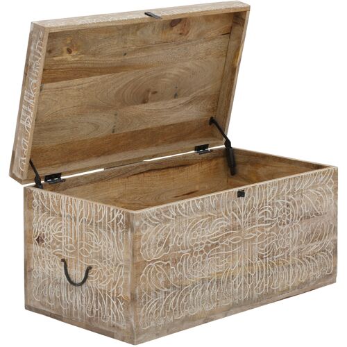 Truhentisch HOME AFFAIRE "Lavin" Truhen Gr. B/H/T: 90 cm x 45 cm x 47 cm, beige (naturfarben) Truhe