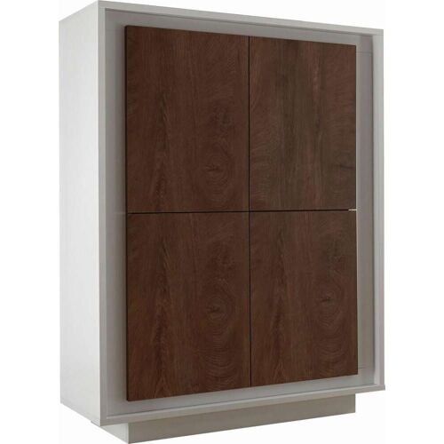 Lc Highboard LC „Sky“ Sideboards weiß (weiß lack matt, eichefarben cognac) Highboards Breite 106 cm