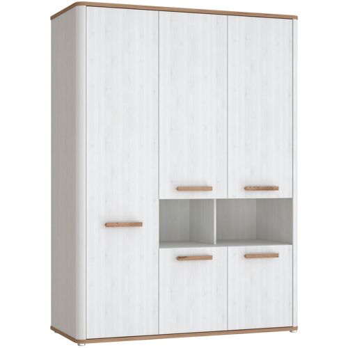 Forte Kleiderschrank FORTE Schränke Gr. B/H/T: 145 cm x 198,3 cm x 59,9 cm, 5 St., weiß (schnee eiche, viking eiche) Kleiderschränke