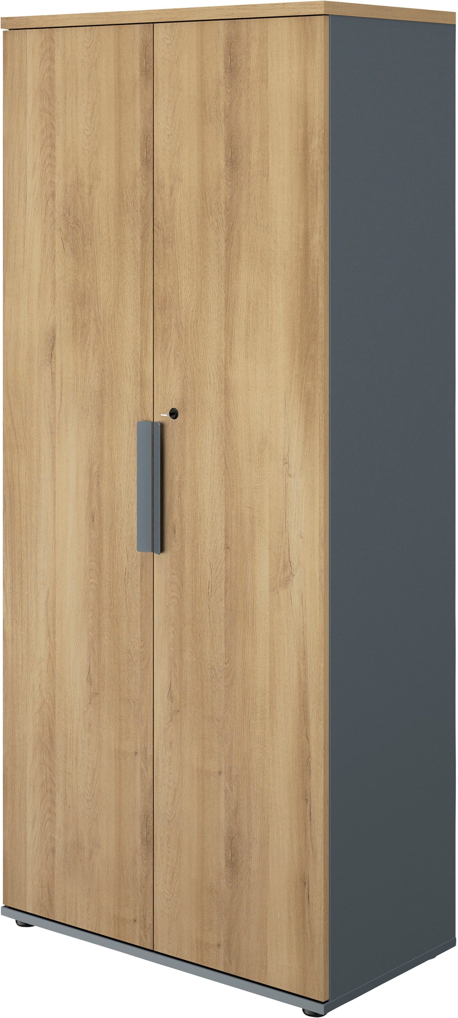 Aktenschrank GAMI "ARCADE" Schränke Gr. B/H/T: 81 cm x 184 cm x 45 cm, 2 St., braun (anthrazit, eiche bocage) Aktenschränke